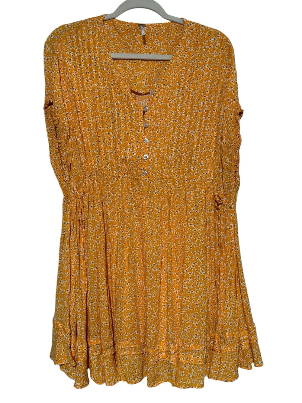 Free People One Fine Day Dress Size XS Floral Indie Flowy Loose Boho Summer
